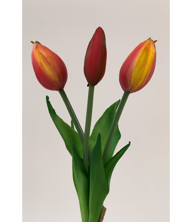 Oranger Tulpenstrauß Seidenblumen | Länge 25 Zentimeter | Einzeln bestellen