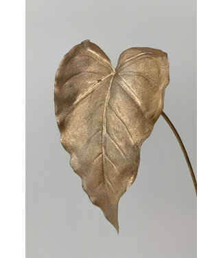 Silk Flowers by JJ anthurium blad | goud | 50 centimeter | Per stuk