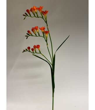 Silk Flowers by JJ freesia| oranje | 80 centimeter | Per stuk