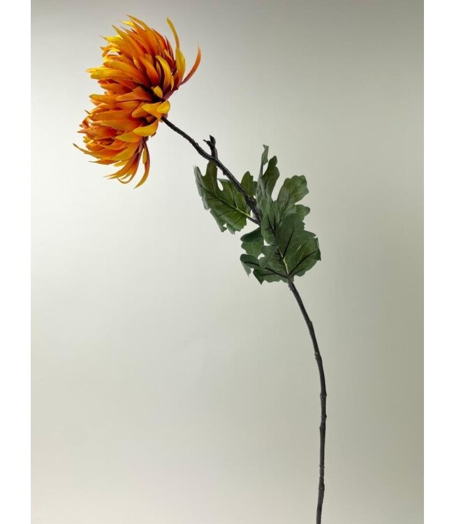 Oranje chrysant zijden bloem | Lengte  82 centimeter | Per stuk te bestellen