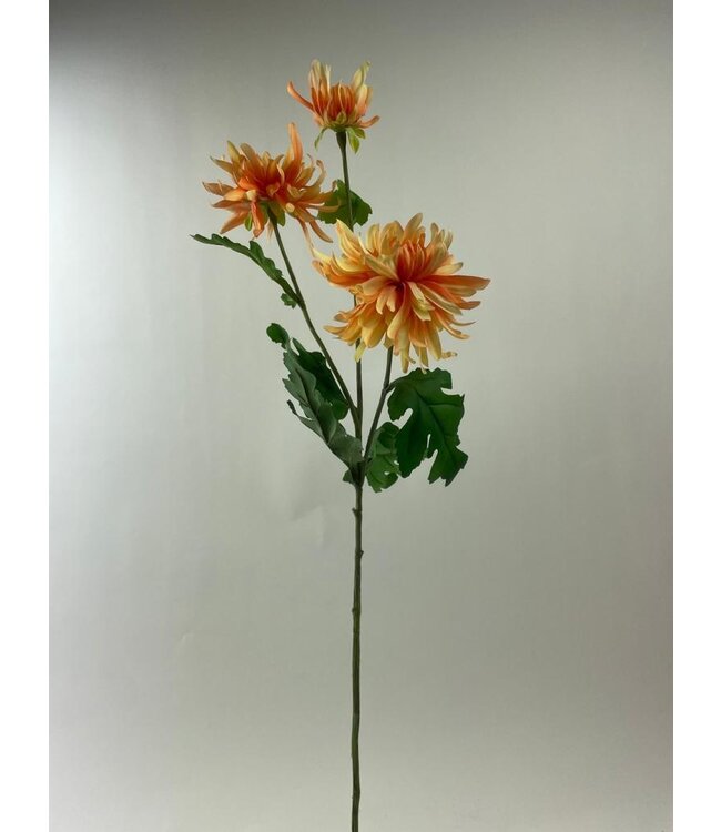 Oranje chrysant zijden bloem | Lengte 70 centimeter | Per 3 stuks te bestellen