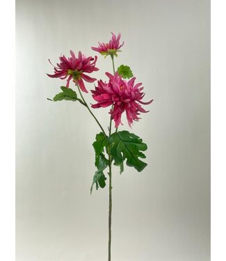 Silk Flowers by JJ Roze chrysant zijden bloem | Lengte 70 centimeter | Per 3 stuks