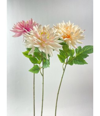 Silk Flowers by JJ Gemengde kleuren dahlia zijden bloem | Lengte 67 centimeter | Per stuk