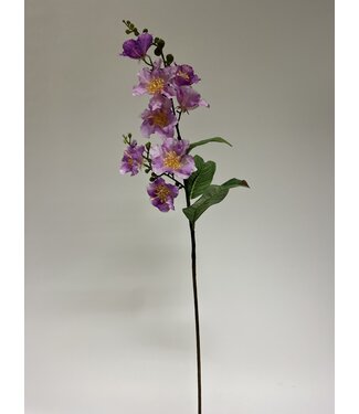 Silk Flowers by JJ Lilakleurige stokroos zijden bloem | Lengte 90 centimeter | Per stuk