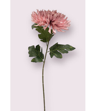 Silk Flowers by JJ Roze chrysant zijden bloem | Lengte  65 centimeter | Per stuk