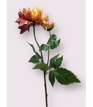 Silk Flowers by JJ dahlia | oranje geel | 62 centimeter | Per stuk