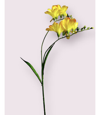 Silk Flowers by JJ freesia | geel | 66 centimeter | Per stuk