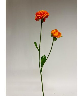 Silk Flowers by JJ ranonkel x2 | oranje | 54 centimeter | Per stuk