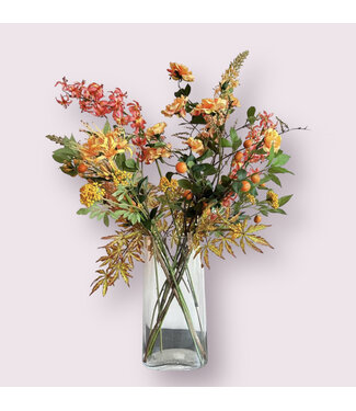 Silk Flowers by JJ boeket orange salmon | zalm