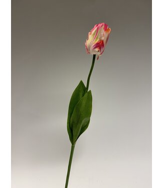 Silk Flowers by JJ tulp | roze wit | 64 centimeter | Per stuk