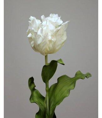 Silk Flowers by JJ parkiet tulp | wit | 83 centimeter | Per stuk