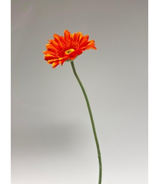 Silk Flowers by JJ gerbera | oranje | 63 centimeter | Per stuk