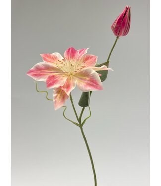 Silk Flowers by JJ clematis | roze | 45 centimeter | Per stuk