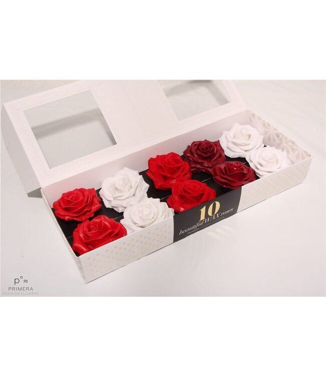 Classic mixed Christmas colours silk wax roses | Available to order per 10 pieces