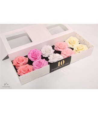 AD Mixed colours pastel pink silk wax roses | Per 10 pieces