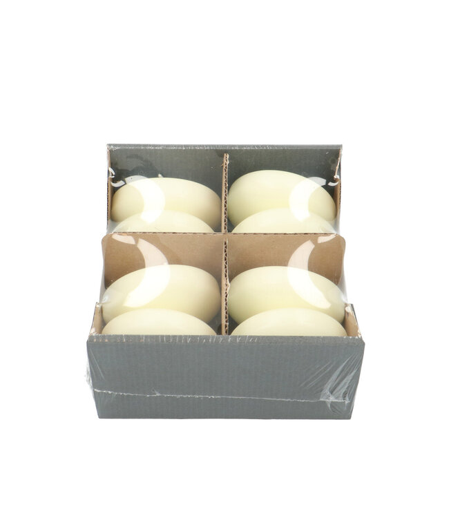 Ivory-coloured floating candles | Diameter 8 centimetres | Ordered per 8 pieces