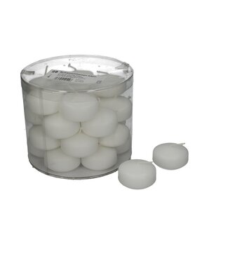 4A White floating candles | Diameter 5 centimetres | Height 3 centimetres | Per 28 pieces
