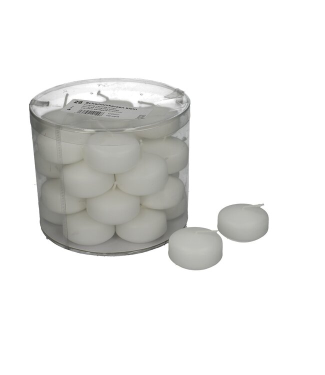 Bougies flottantes blanches | Diamètre 5 centimètres | Hauteur 3 centimètres | Commande par 28 pièces