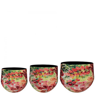 4A Homedeco Rose pot S/3 d33*28cm | Per stuk