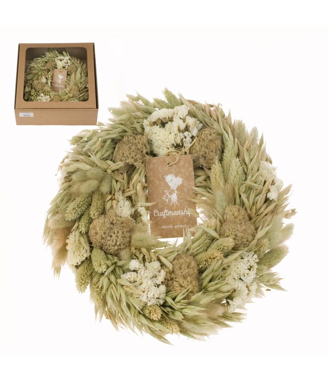 Natural dried flower wreath Linda | Diameter 30 centimetres | Available to order per 9 wreaths