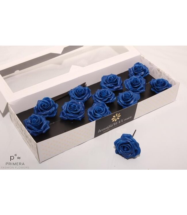Blue silk wax roses | Available to order in sets of 12