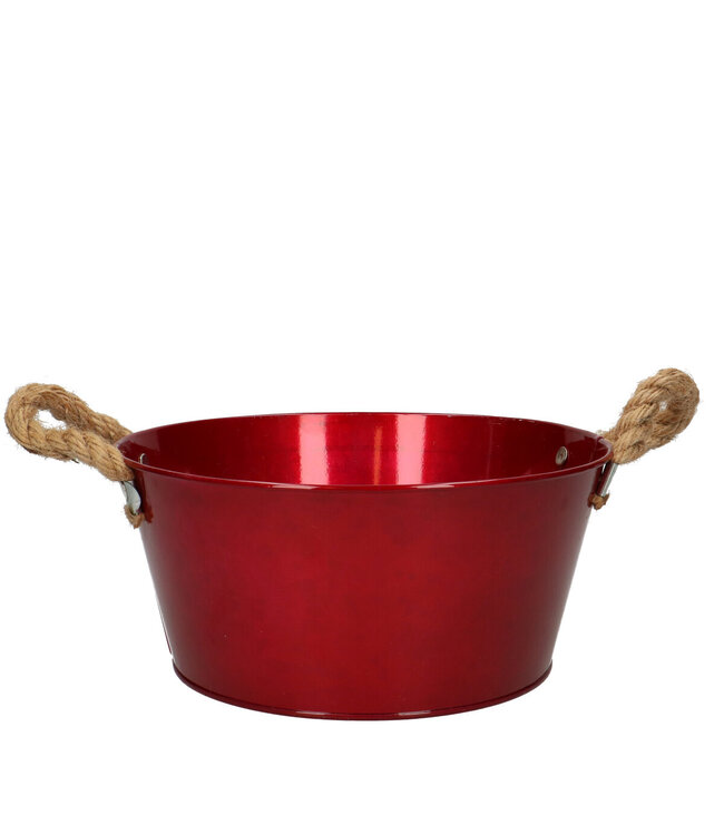 Rote Zink-Weihnachtsschale Chris | Durchmesser 22 Zentimeter | Höhe 10 Zentimeter | Bestellt per 10 Stück