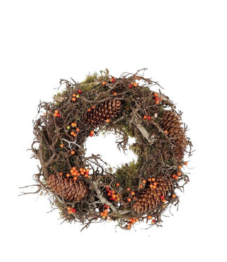 4A Orange Bonsai pine wreath | Diameter 40 centimetres | Per piece