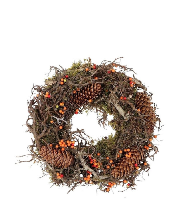 Orange Bonsai pine wreath | Diameter 40 centimetres | Ordered by piece
