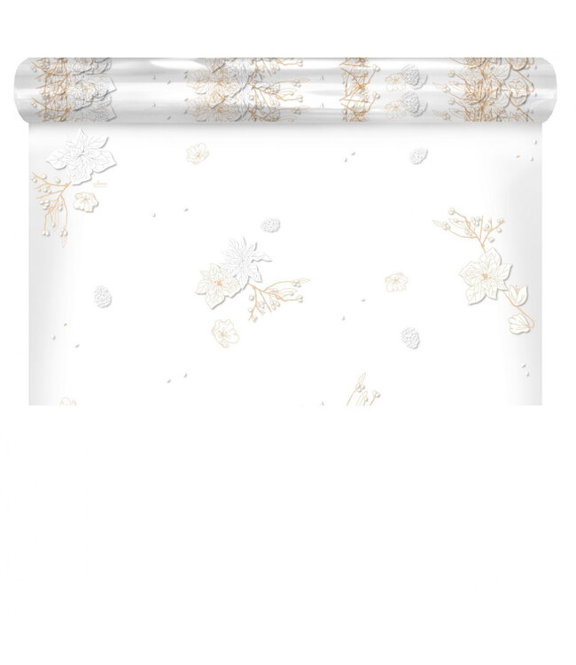 White spring foil on roll | 80 centimetres wide | Length 120 metres | Available to order per piece
