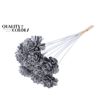 QC Shola Dhaliya 6 centimeter on stem Silver | Per 50 stuks