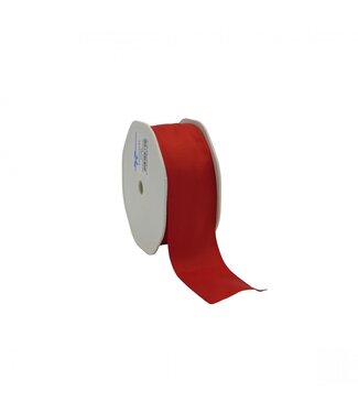 4A Rotes Stoffband mit Draht | 38 Millimeter breit | Länge 20 Meter | Pro Stück