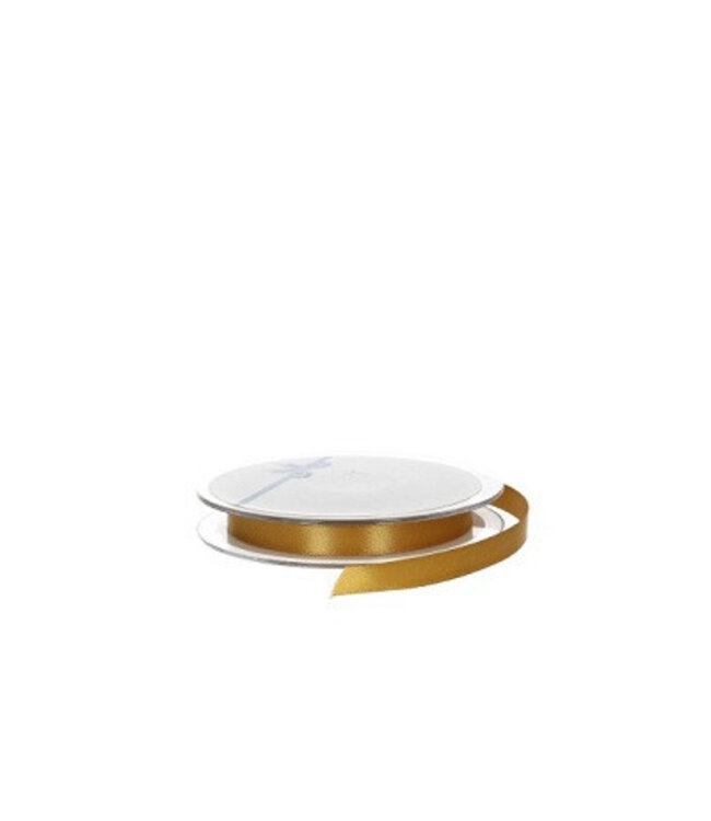 Gold-coloured satin ribbon | 10 millimetres wide | Length 25 metres | Available to order individually
