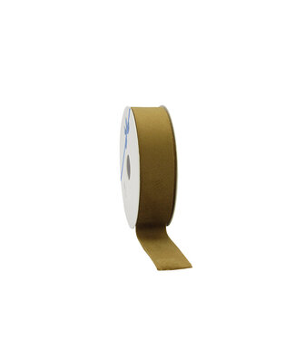 4A Goudkleurig fluweel lint | 25 millimeter breed | Lengte 10 meter | Per stuk