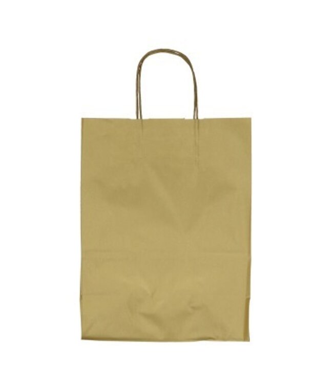 Gold-coloured paper bags | Size 18 x 8 x 22 centimetres | Available to order in sets of 50