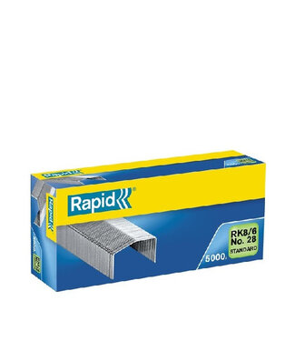 4A Silberfarbene Rapid-Heftklammern | Größe 8 / 6 Millimeter | 5000 pro Schachtel | Pro Stück