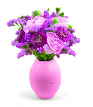 4A Vase en plastique rose Diabolo | Dimensions 8 x 15 x 17,5 centimètres | Par 10 pièces