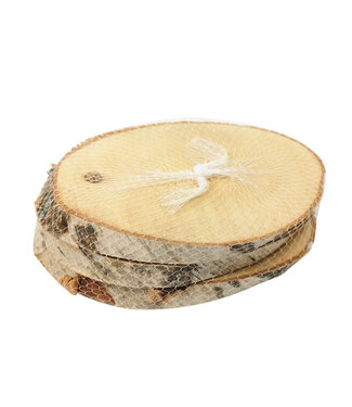 4A Disque en bouleau en bois séché naturellement | Dimensions 16 x 10 centimètres | Par lot de 3 pièces