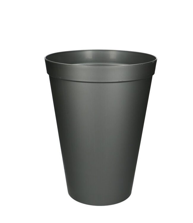 Grey plastic vase | Diameter 25 centimetres | Height 33 centimetres | Capacity 10 litres | Available to order individually