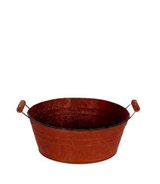 4A Rostfarbener Zink-Evan-Behälter | Durchmesser 24,5 Zentimeter | Höhe 8,5 Zentimeter | Pro 10 Stück