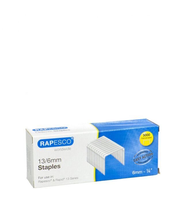 Silberfarbene Rapid-Heftklammern | Größe 13 / 6 Millimeter | 5000 pro Schachtel | Einzelstück bestellbar