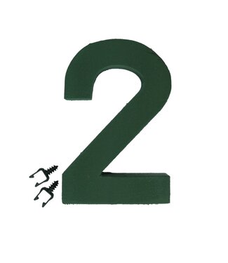 4A Grüner Oasis-Steckschaum Zahl 2 | Länge 31 Zentimeter | Pro Stück