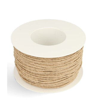 4A Naturelle papieren draad | 2 millimeter breed | Lengte 100 meter  | Per stuk