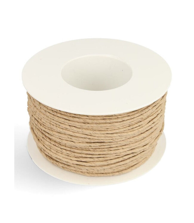 Natürlicher Papierdraht | 2 Millimeter breit | Länge 100 Meter | Pro Stück bestellbar