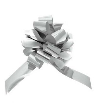 4A Silberfarbene Pull Bows Ziehschleifenband | Durchmesser 30 Millimeter | 30 Stück pro Verpackung | Pro Stück