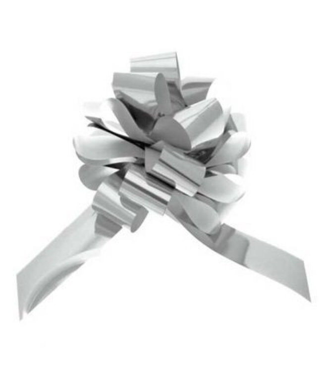 Silberfarbene Pull Bows Zugbandschleife | Durchmesser 30 Millimeter | 30 Stück pro Verpackung | Einzelstück bestellbar