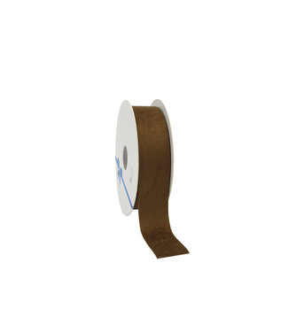 4A Braunes Samtband | 25 Millimeter breit | Länge 10 Meter | Pro Stück