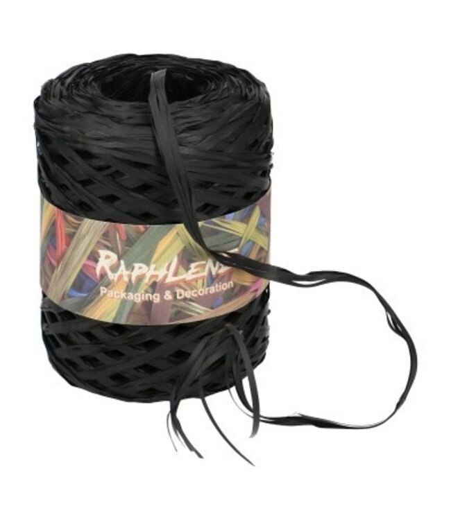 Black Raffia Ribbon | 13 millimetres wide | Length 200 metres | Available per piece