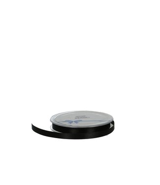 4A Schwarzes Satinband | 10 Millimeter breit | Länge 25 Meter | Pro Stück