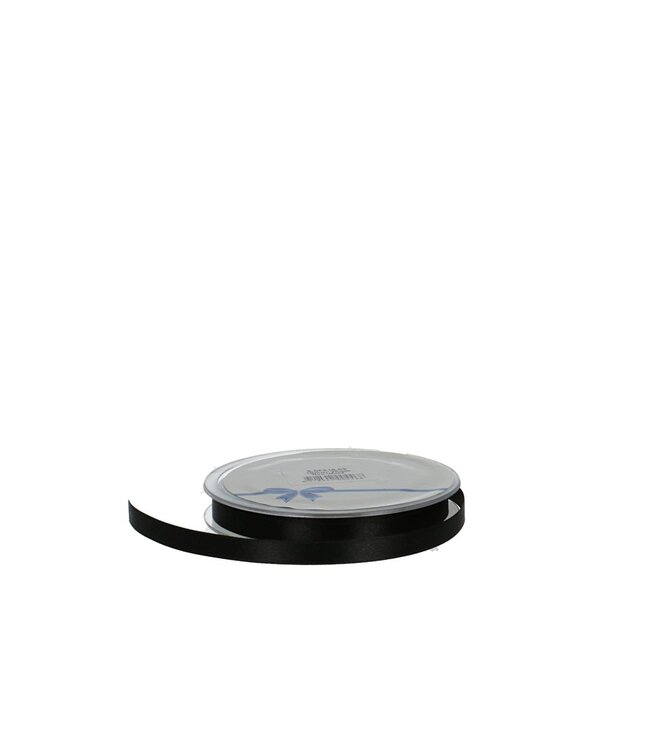 Schwarzes Satinband | 10 Millimeter breit | Länge 25 Meter | Pro Stück bestellbar