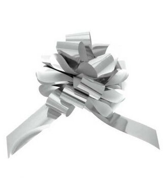 4A Silberfarbene Pull Bows Ziehschleifenband | 50 Millimeter breit | 20 Stück pro Packung | Pro Stück
